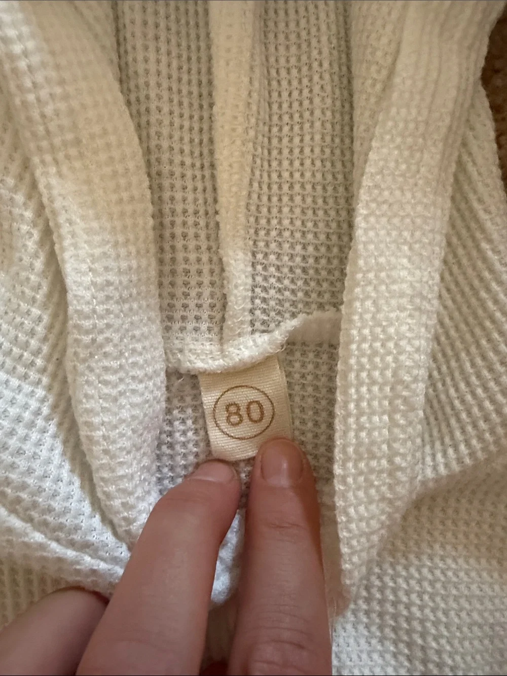 Kids Hooded Waffle Knit Onesie & Joggers Set - Cream - unknown size! I think 3-6